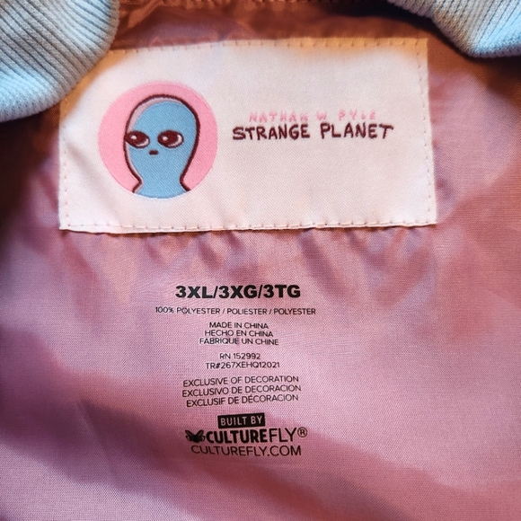 CULTURE FLY ☆ STRANGE PLANET ☆ LIGHTWEIGHT BOMBER JACKET ☆ 3XL ☆ NWT - Picture 11 of 13